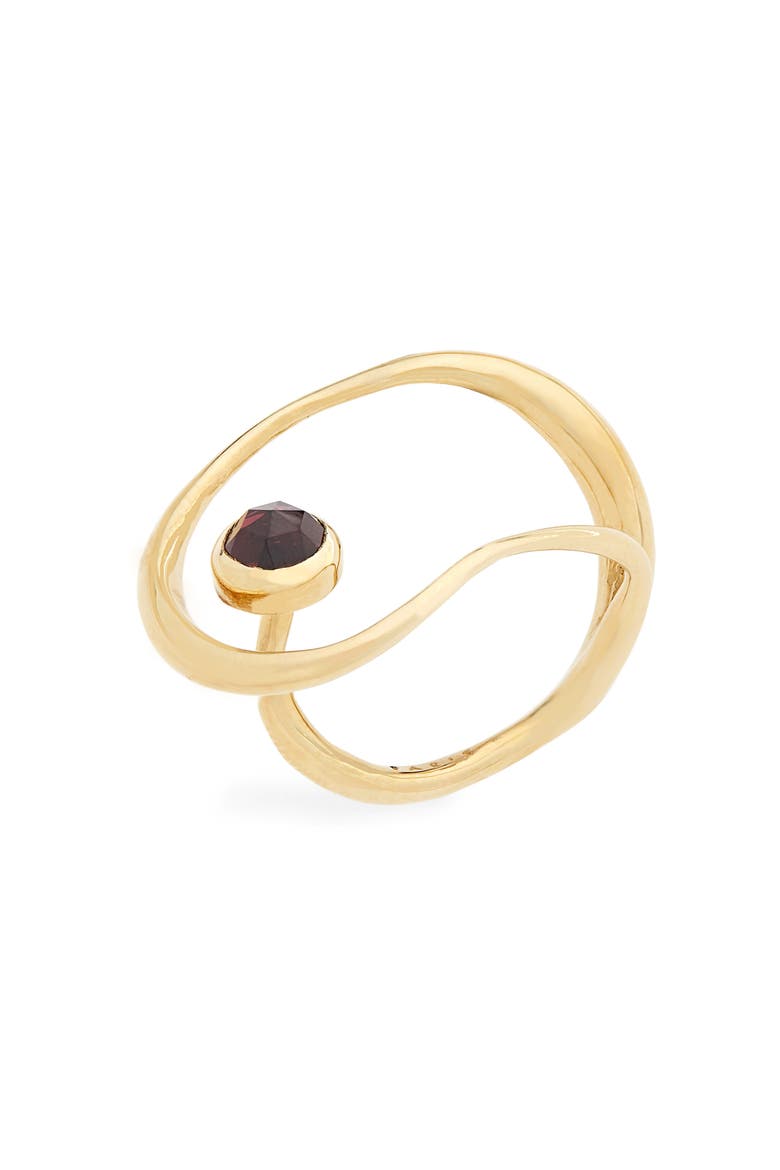 Saturn Semiprecious Stone Ring, Main, color, BRONZE/GARNET