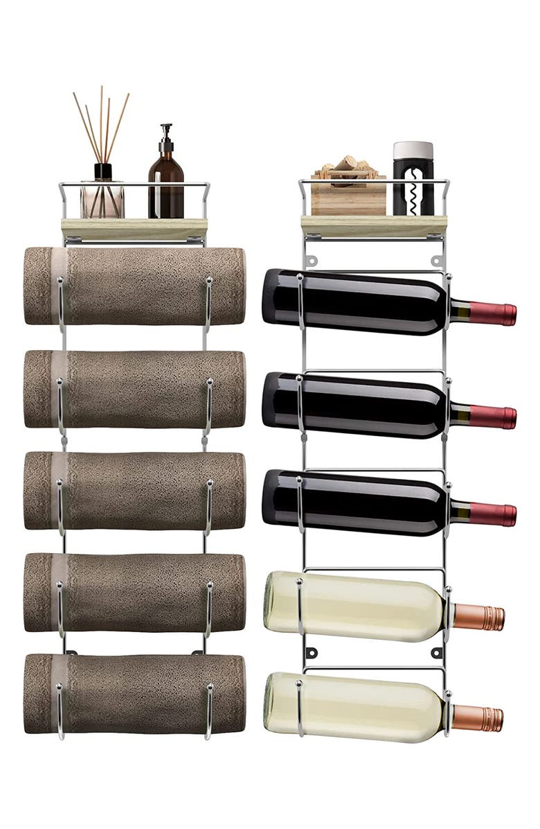 SORBUS Wall Mounted Organizing Rack, Alternate, color, Silver