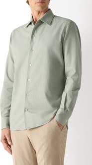 ZEGNA Cashco Cashmere & Cotton Button-Up Shirt