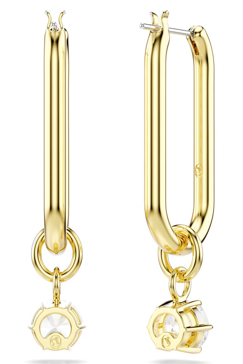 Constella Crystal Hoop Earrings, Alternate, color, GOLD/ WHITE