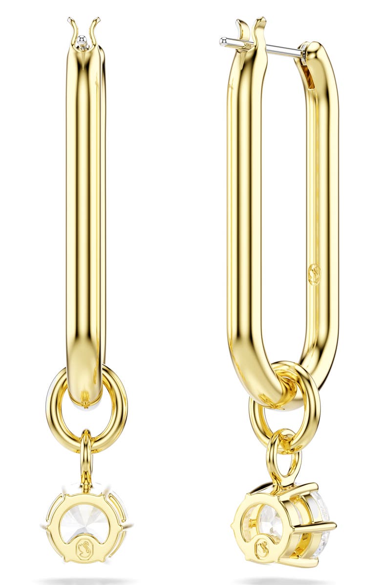 Swarovski Constella Crystal Hoop Earrings, Alternate, color, Gold/ White