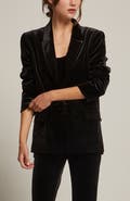 CRESCENT Single Breasted Velvet Blazer
