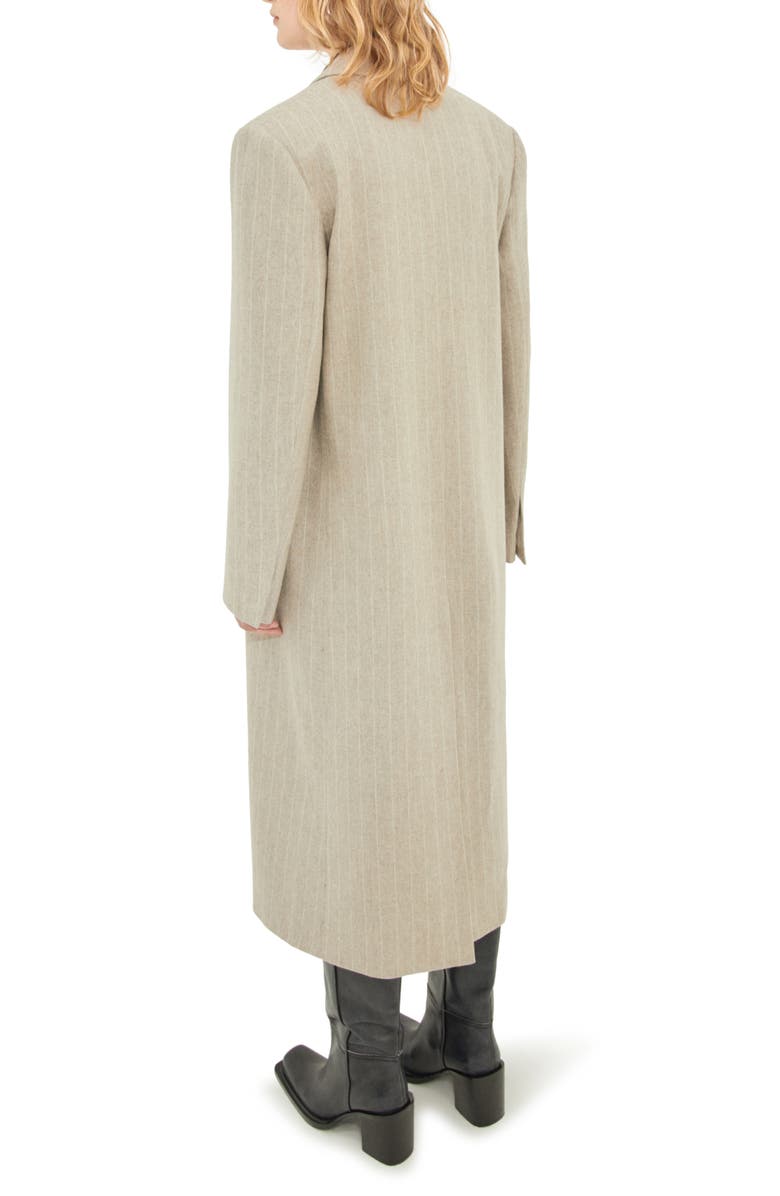 MANGO Pinstripe Wool Blend Coat, Alternate, color, 