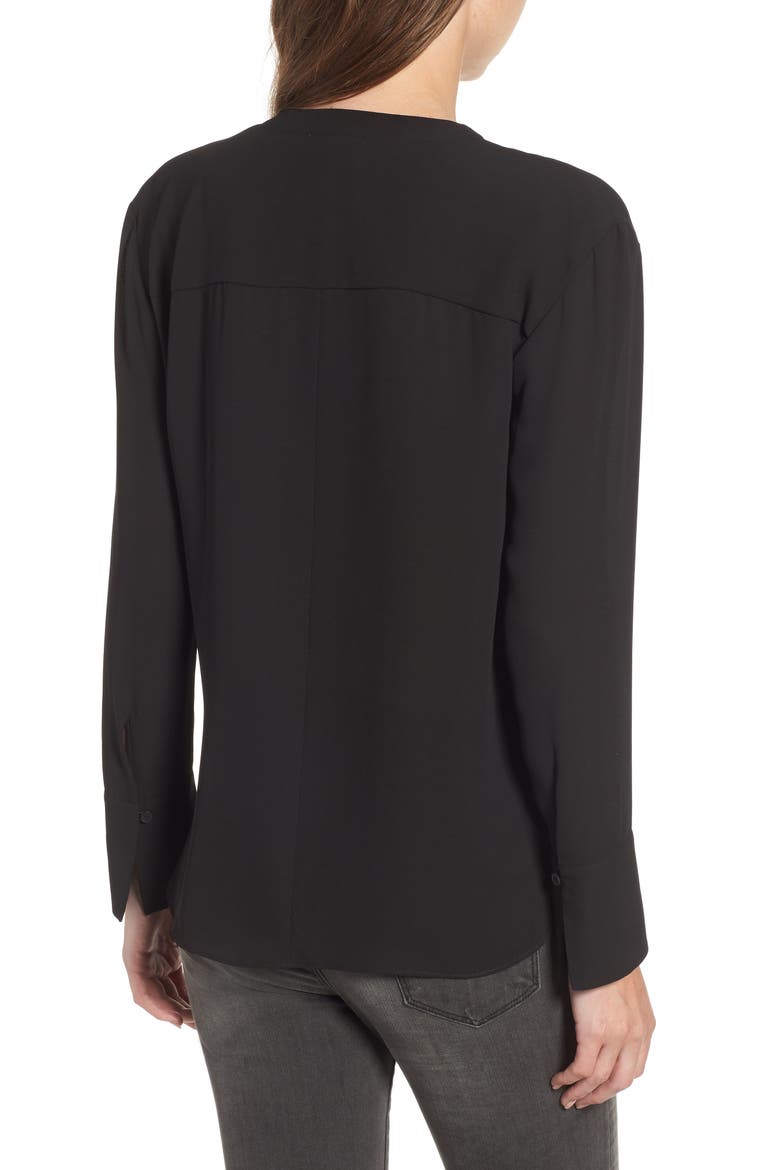 Drape Front Top, Alternate, color, BLACK