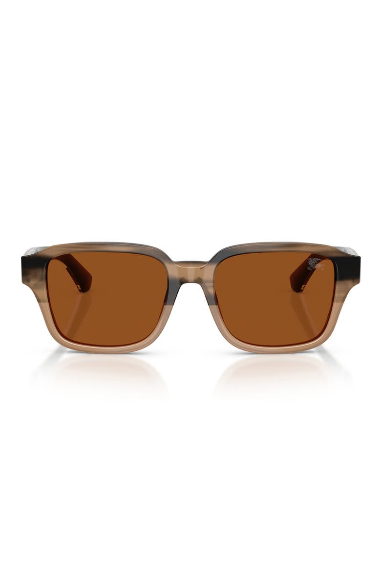 53mm Square Sunglasses, Main, color, STRIPED BEIGE / DARK BROWN