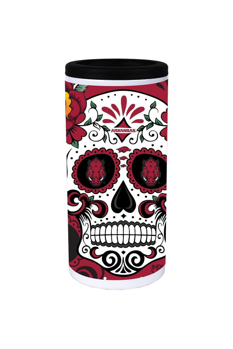 Arkansas Razorbacks Dia Stainless Steel 12oz. Slim Can Cooler, Alternate, color, White