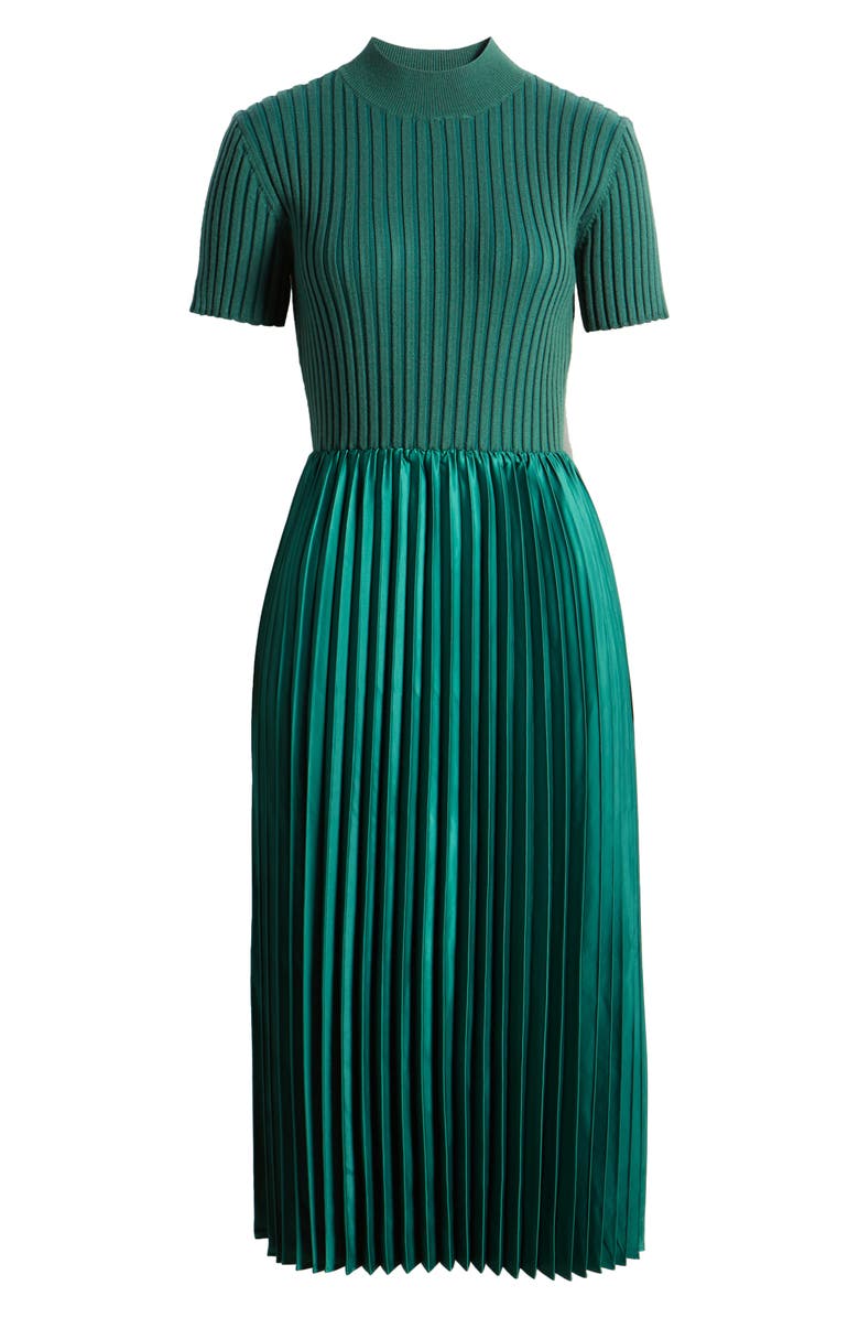 ZOE AND CLAIRE Short Sleeve Mixed Media Dress, Alternate, color,