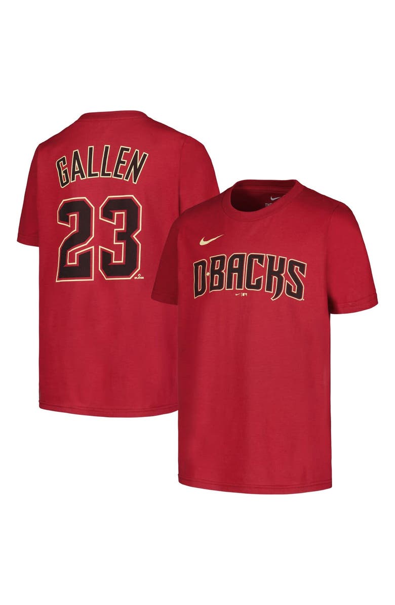 Nike Youth Nike Zac Gallen Red Arizona Diamondbacks Name & Number T-Shirt, Main, color, Red