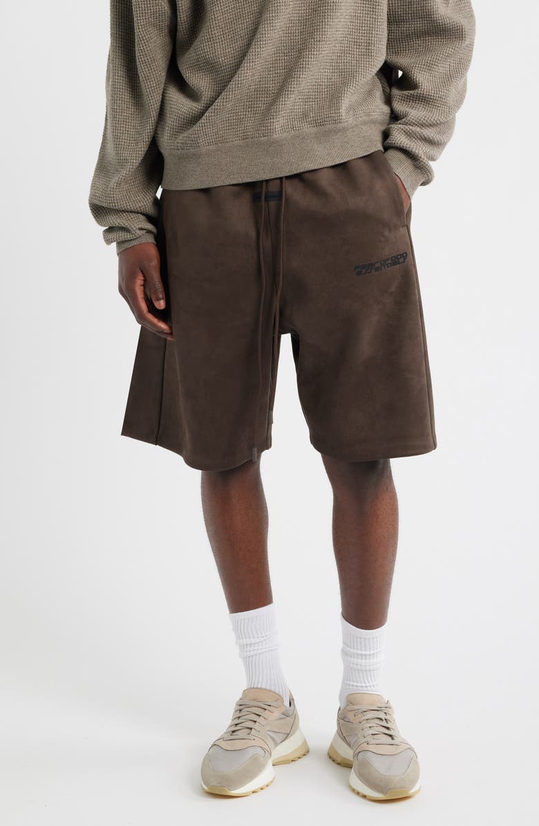 Fear of God Essentials Relaxed Sweat Shorts, Main, color, Brown