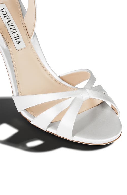 Aquazzura Tati 85 Satin Slingback Sandals In White