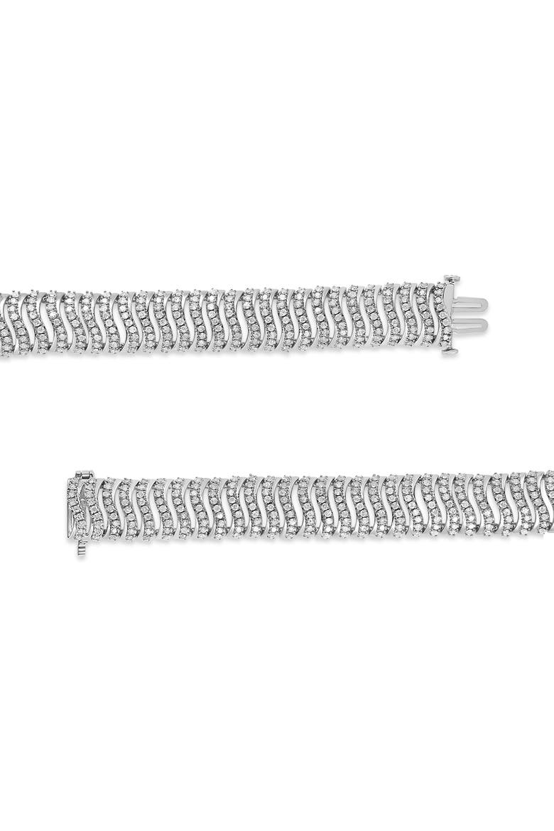 Silver 5.00 Cttw Round-Cut Diamond "S" Link Bracelet, Alternate, color, White