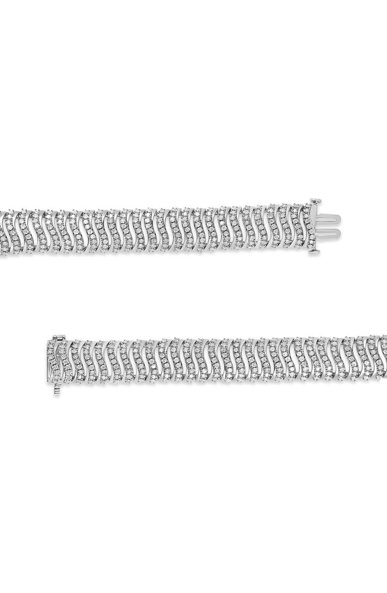 Haus of Brilliance Silver 5.00 Cttw Round-Cut Diamond "S" Link Bracelet, Alternate, color, White