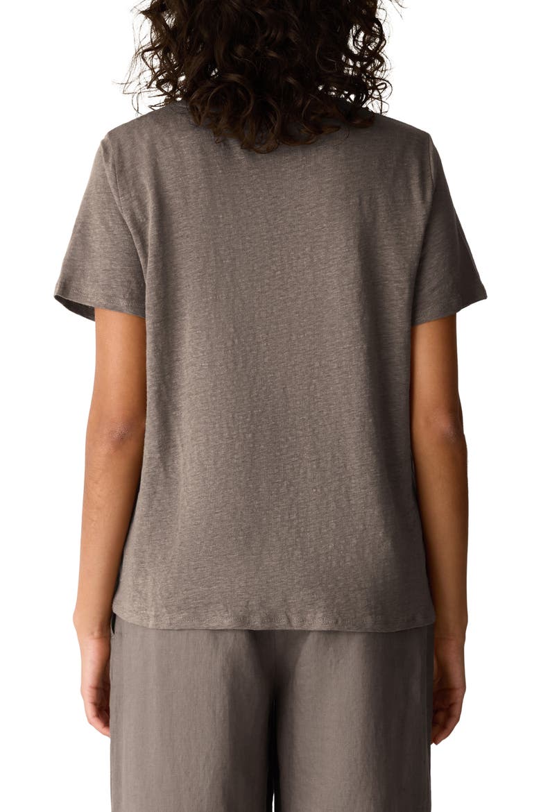 Organic Linen Crewneck T-Shirt, Alternate, color, WALNUT