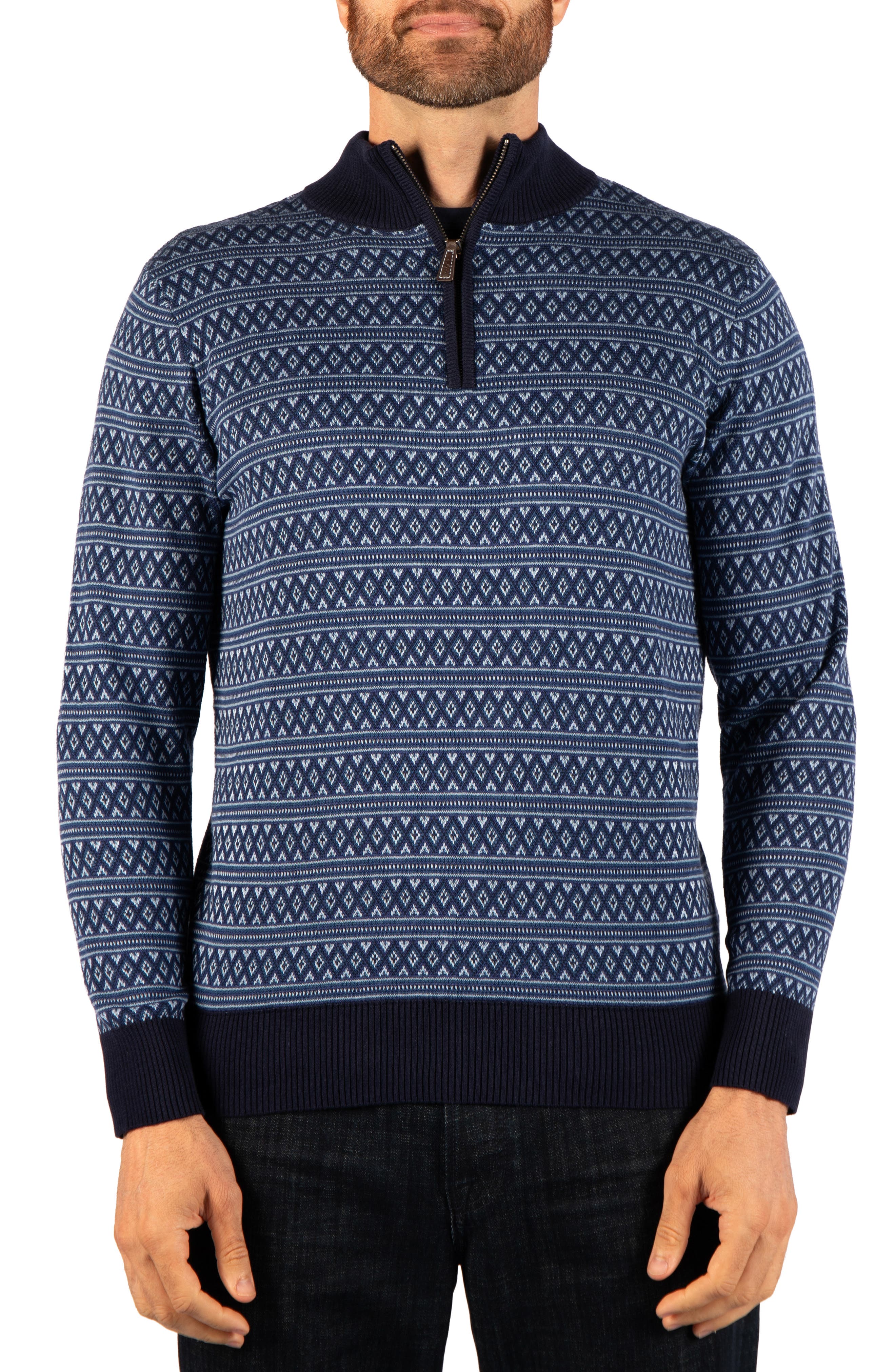 Fair Isle Quarter Zip Sweater