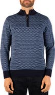 TailorByrd Fair Isle Quarter Zip Sweater