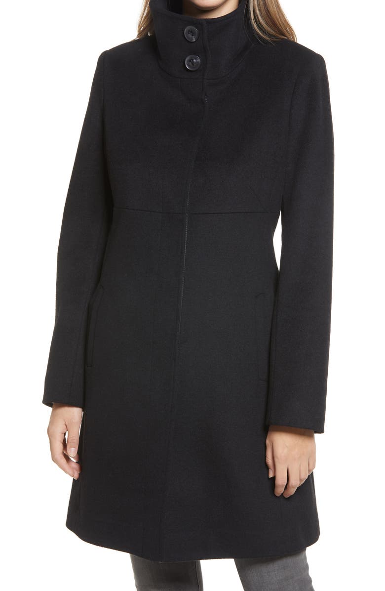 Via Spiga Stand Collar Wool Blend Coat, Alternate, color, 