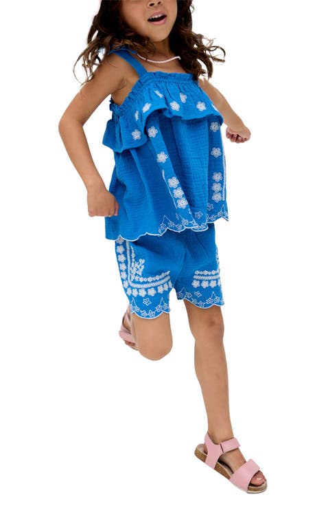 Savvanah Frill Neck All Over Embroidered Co-Ord Set