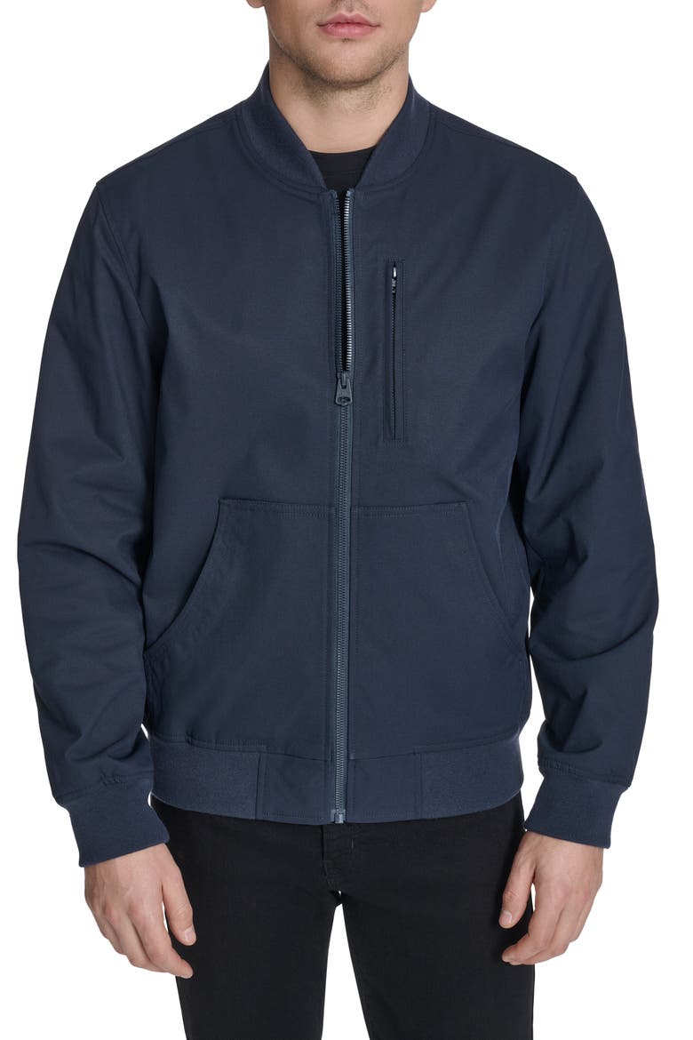 Oxford Water Resistant Bomber Jacket, Main, color, NAVY