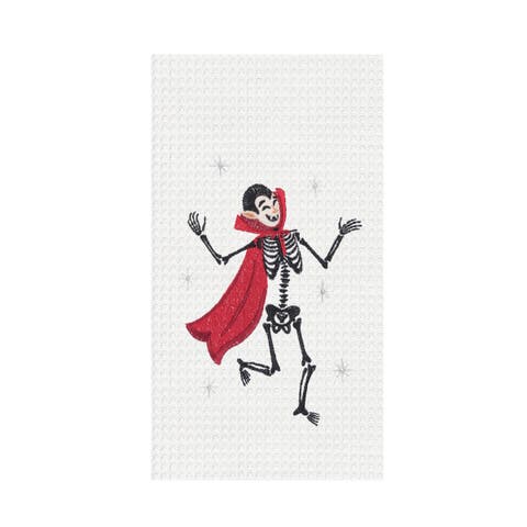 Dancing Vampire Halloween Embroidered 100% Cotton Waffle Weave