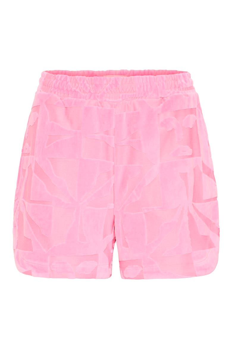 Textured French Terry Shorts, Alternate, color, WILD ORCHID