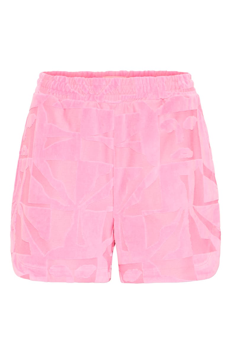 ICHI Textured French Terry Shorts, Alternate, color, Wild Orchid