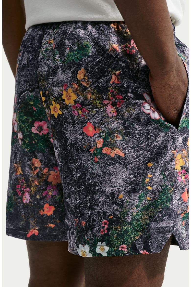Dri-FIT Floral Drawstring Shorts, Alternate, color, ANTHRACITE/ PALE IVORY