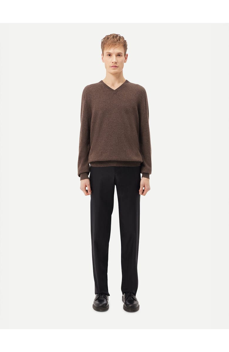 GOBI Mongolian Cashmere Essential V-Neck Cashmere Sweater, Alternate, color, Cocoa