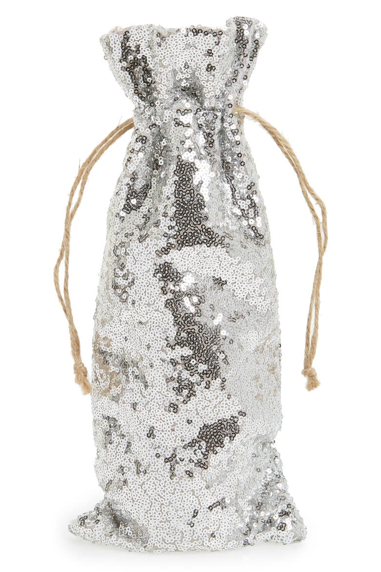 Sequin Wine Bag, Main, color, SILVER
