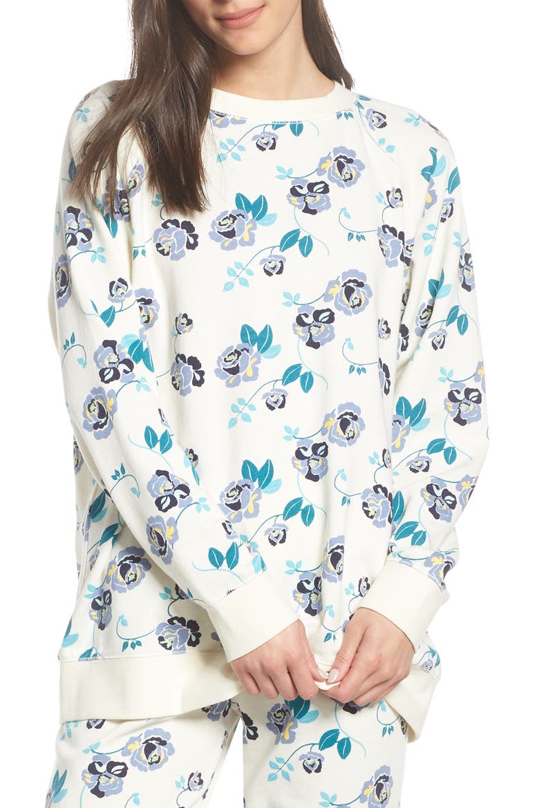 Easy Sweatshirt, Main, color, IVORY EGRET RUSSIAN BLOOM