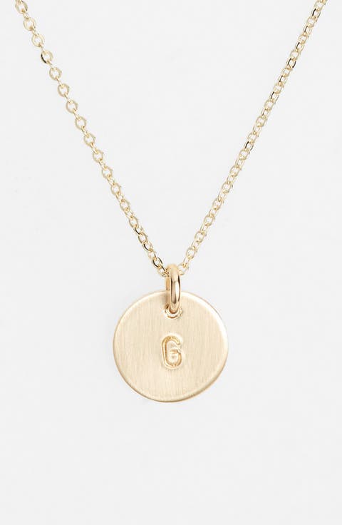 14k-Gold Fill Initial Mini Circle Necklace