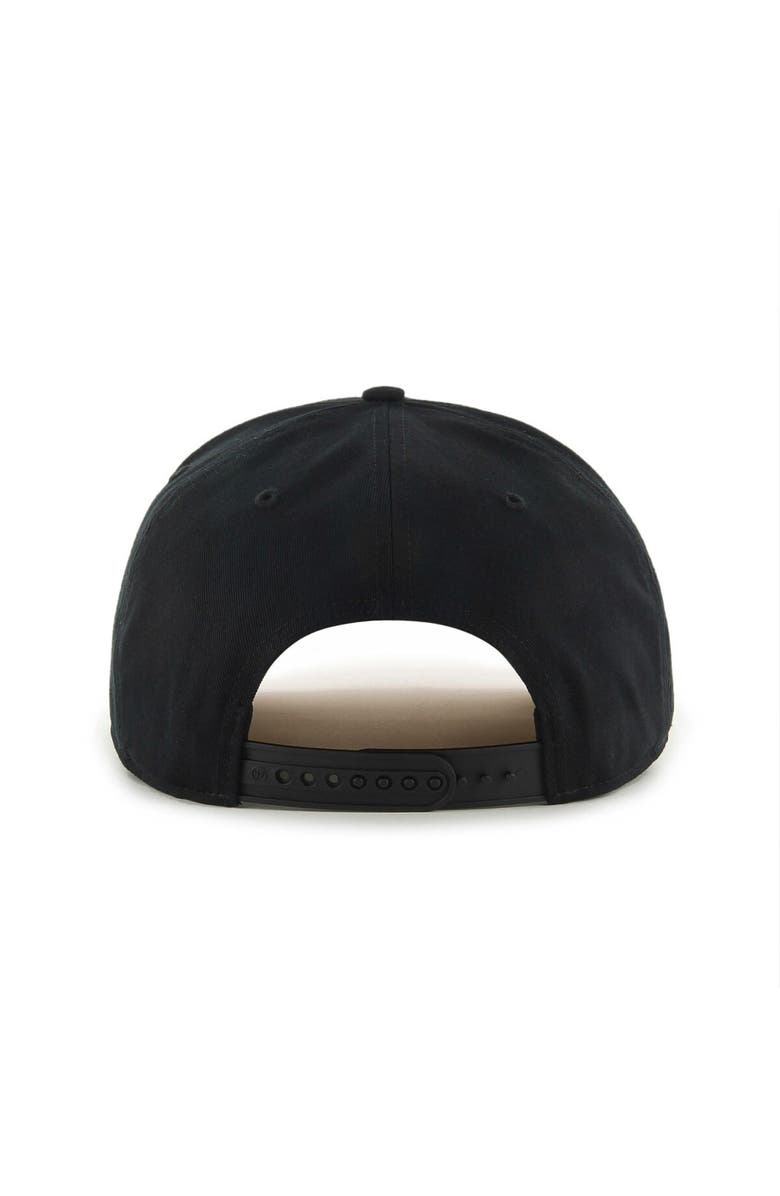 '47 Men's '47 Black Boston Bruins 100th Anniversary Collection Crosstown Script Hitch Adjustable Hat, Alternate, color,