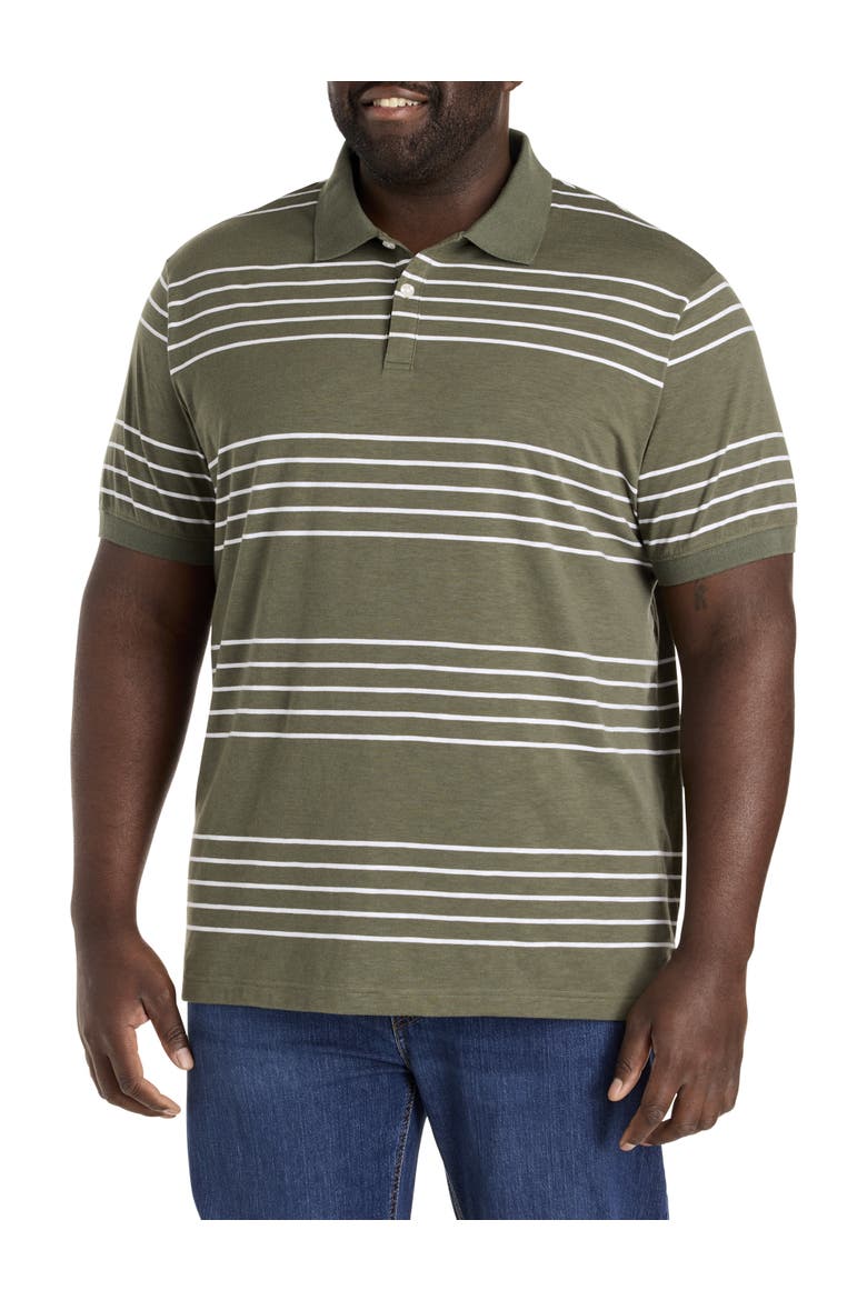Big & Tall Striped Polo Shirt, Main, color, BEETLE