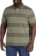 Harbor Bay by DXL Big & Tall Striped Polo Shirt