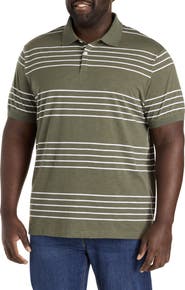 Harbor Bay by DXL Big & Tall Striped Polo Shirt