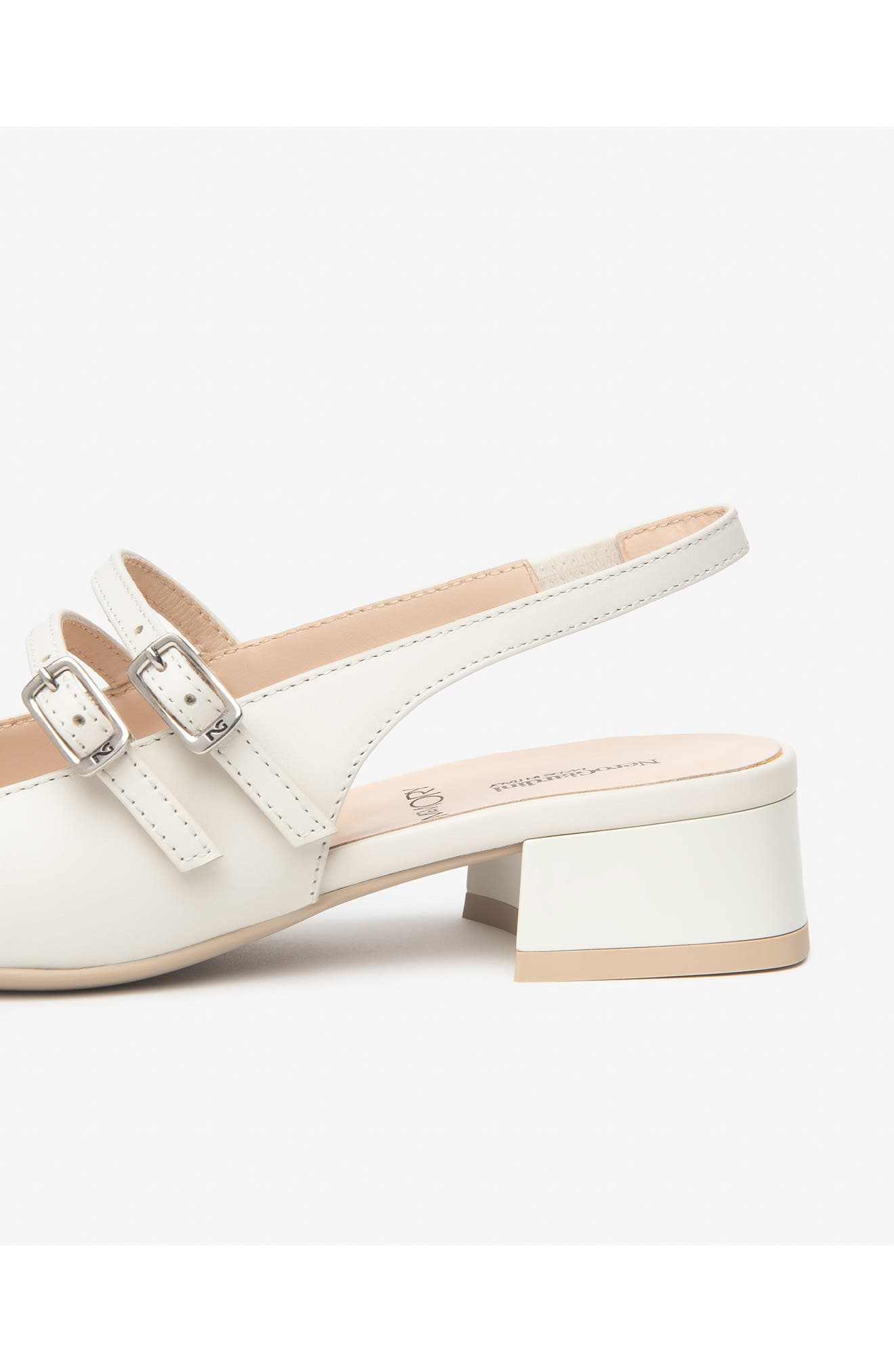 NeroGiardini Slingback Cap Toe Pump, Alternate, color, White/ Blush