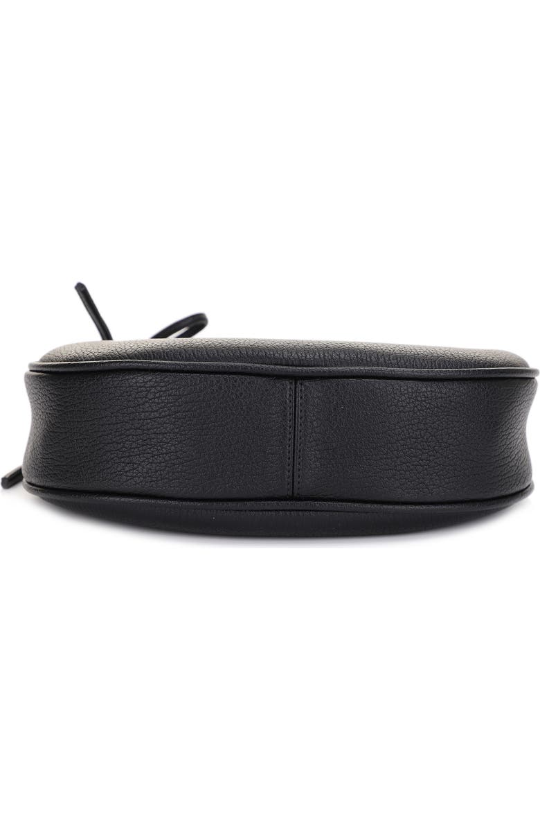 Mali + Lili Brianna Soft Bow Faux Leather Crescent Shoulder Bag, Alternate, color, Black