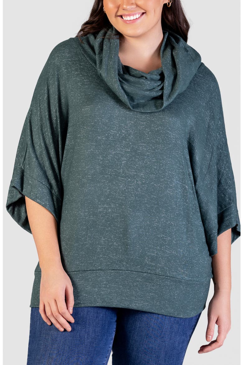 Cowl Neck Elbow Sleeve Sweater, Main, color, HUNTER
