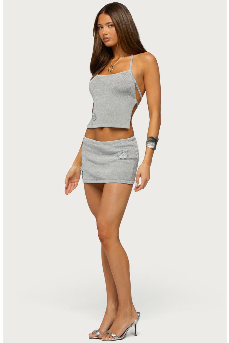 Teagyn Backless Metallic Tank, Alternate, color, SILVER
