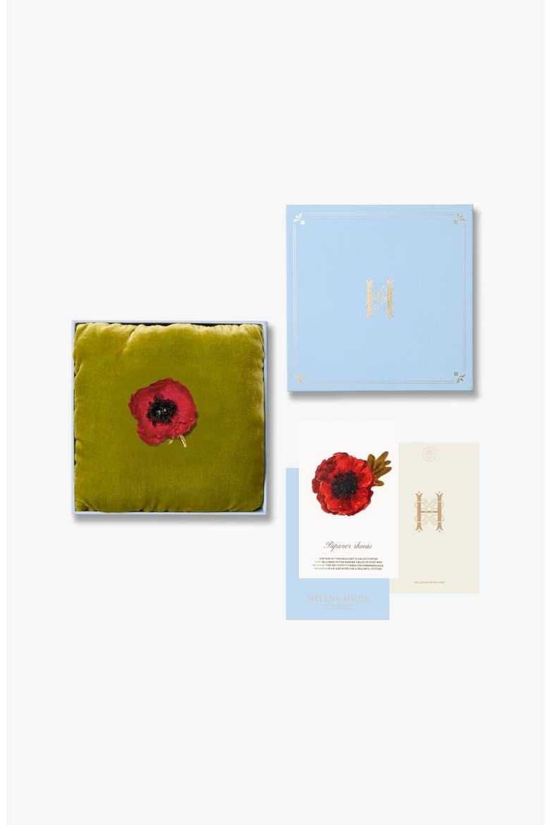 The Red Poppy Floral Brooch, Alternate, color, Red