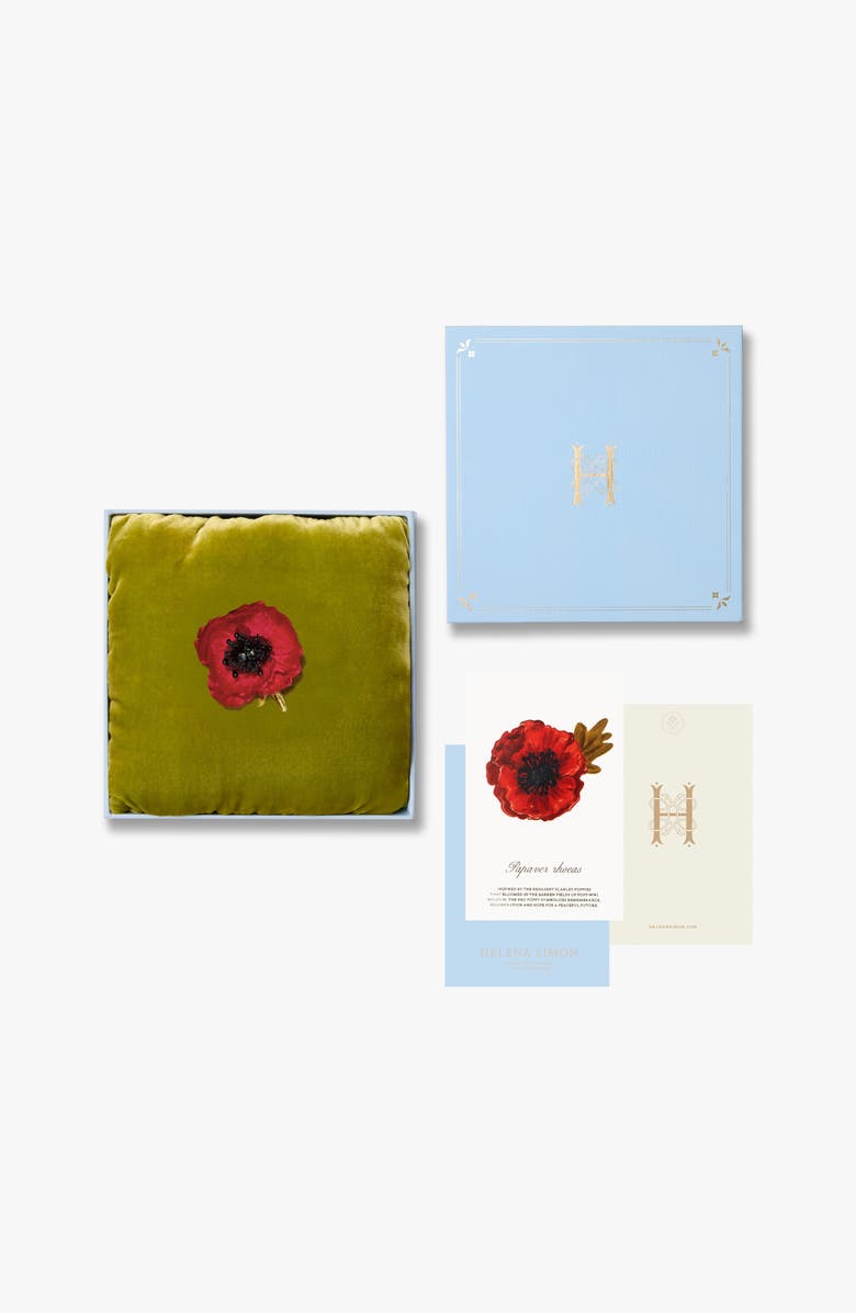 Helena Simon The Red Poppy Floral Brooch, Alternate, color, Red