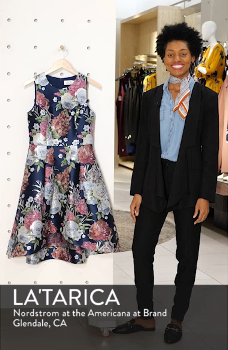Floral Jacquard Fit & Flare Dress, sales video thumbnail