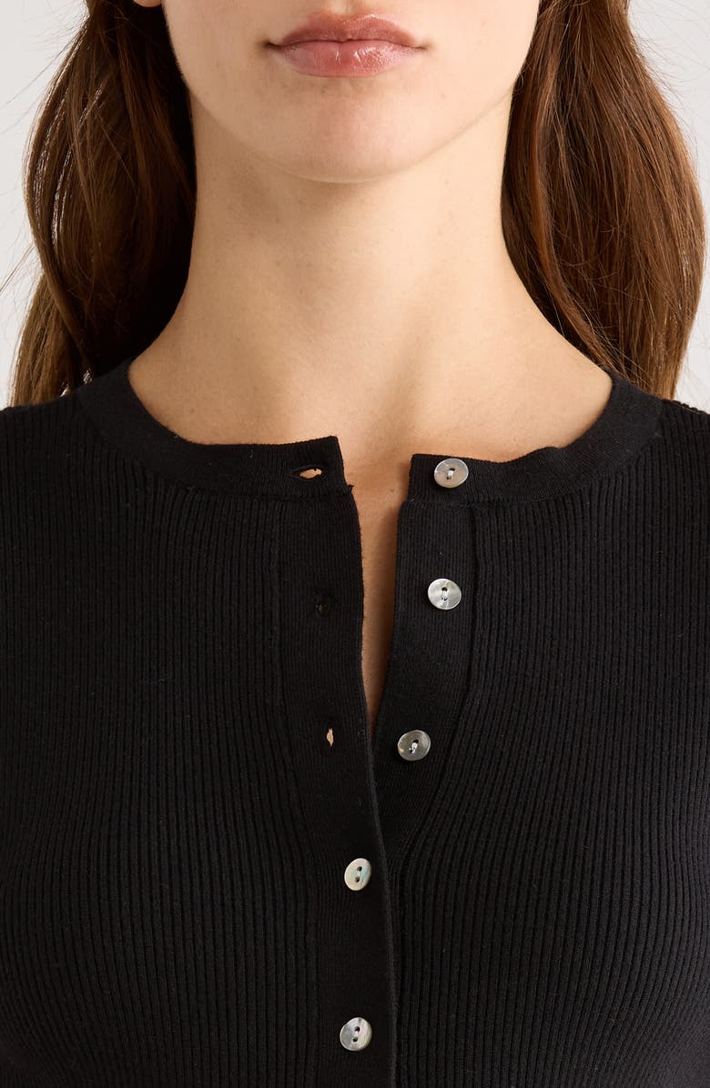 Rails Bonnie Button Front Knit Top, Alternate, color, Black