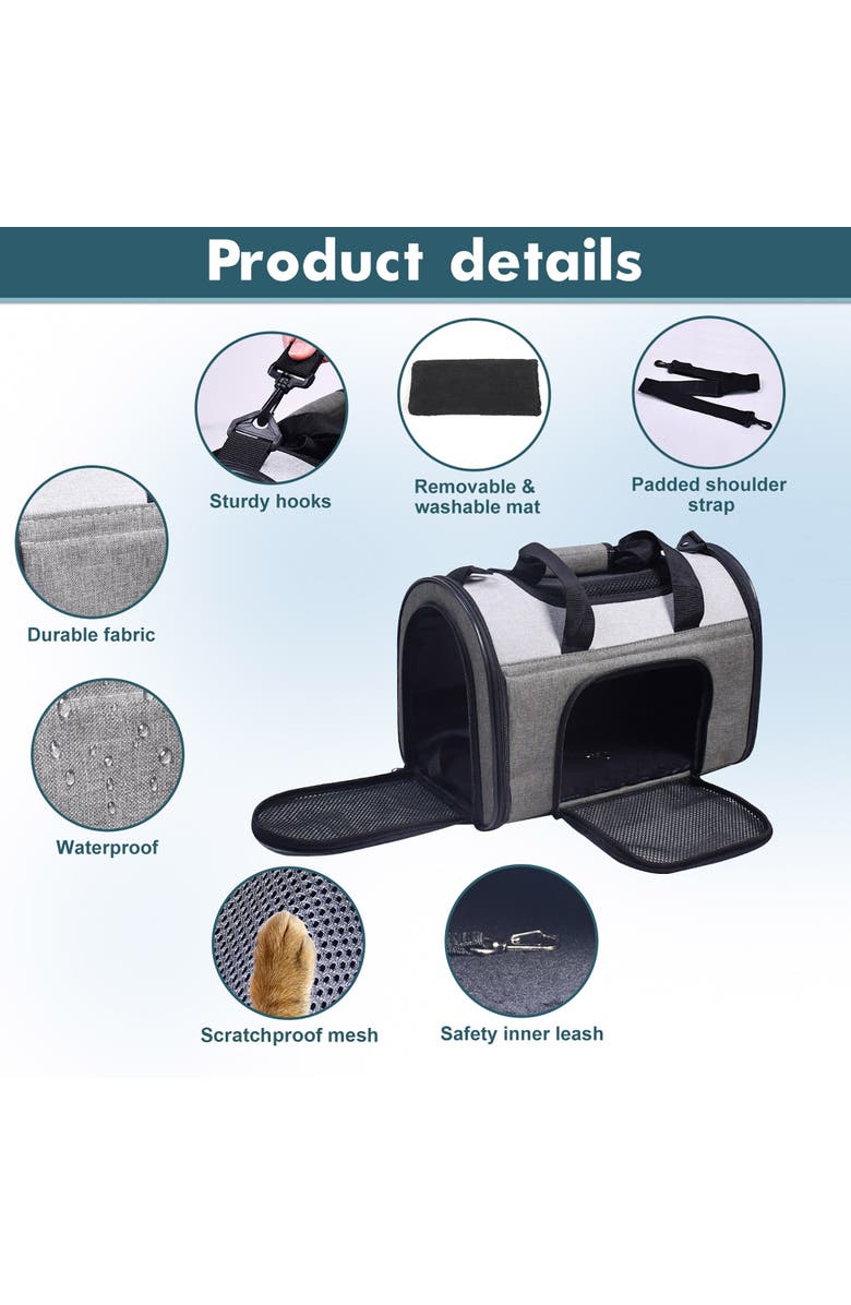 JESPET Sport Airline Pet Carrier 16", Alternate, color, Multicolored