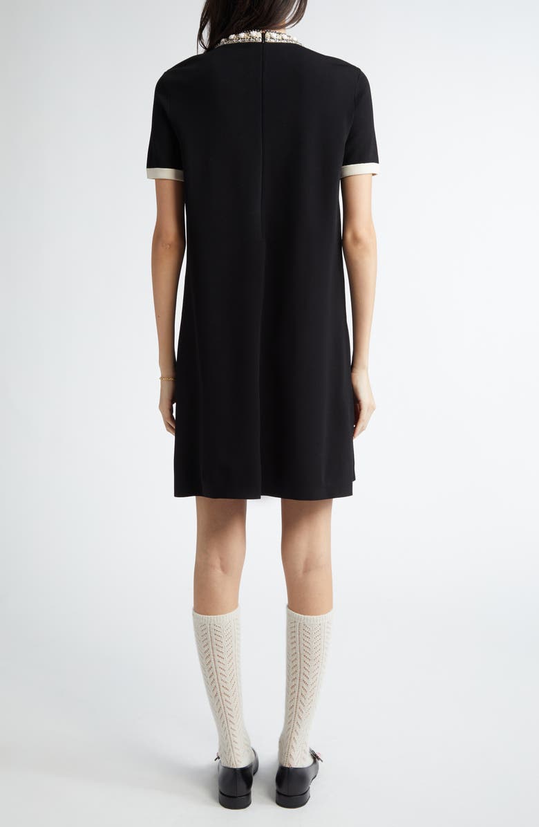 Valentino Garavani Embellished Trim Minidress, Alternate, color, Ivory/ Black