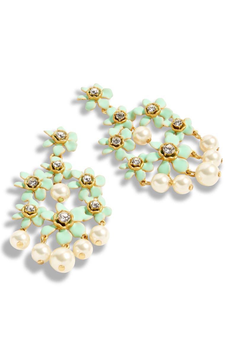 J.Crew Pearl & Crystal Floral Chandelier Earrings, Main, color, 