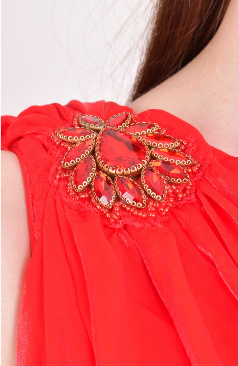 RAAS Tiana Embellished Silk Maxi Dress, Alternate, color, Red