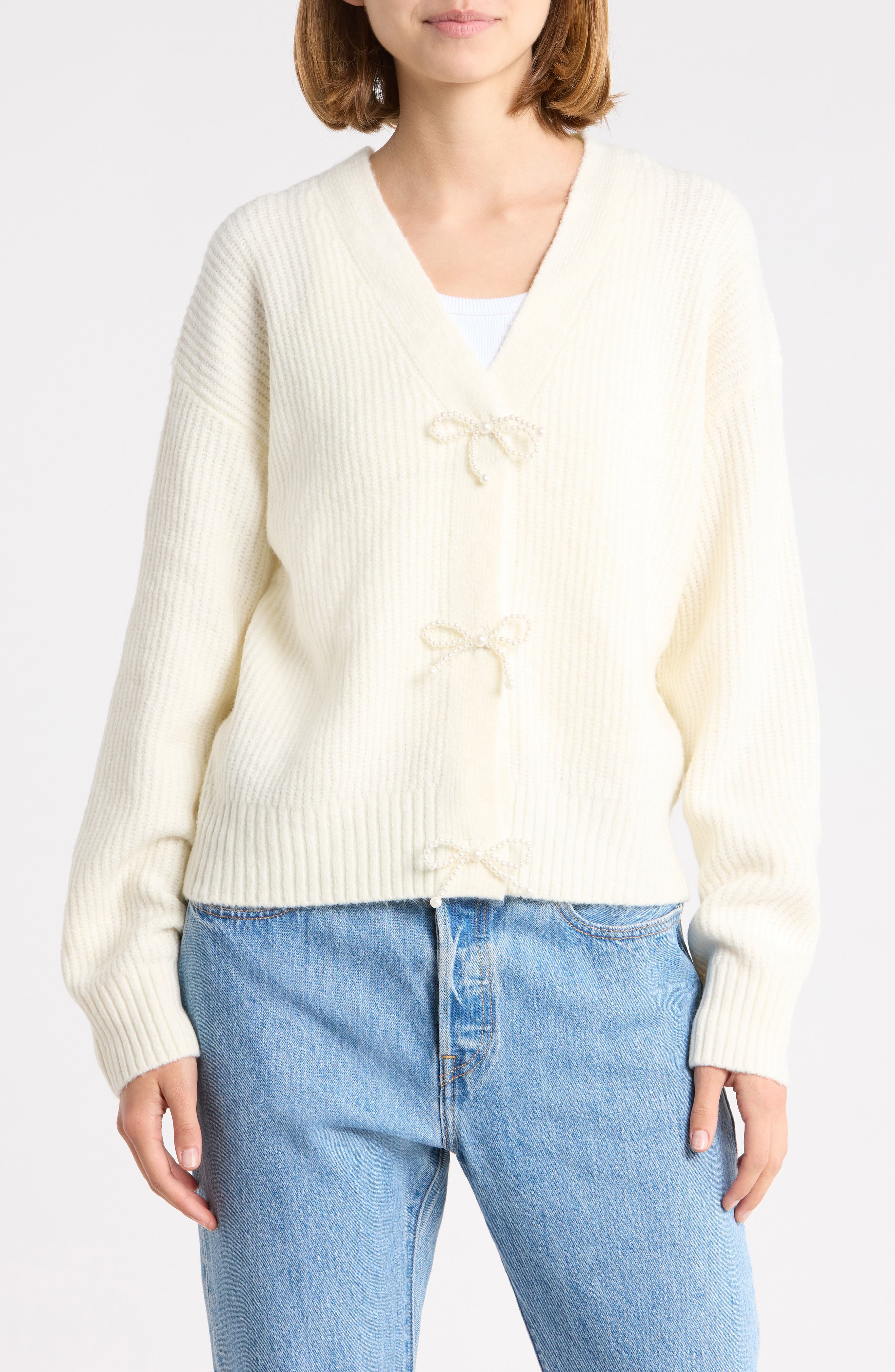 Pearl Bow Cardigan