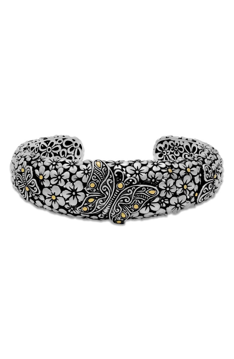 SAMUEL B. Butterfly Filigree Two-Tone Cuff Bracelet, Main, color, Silver And Gold