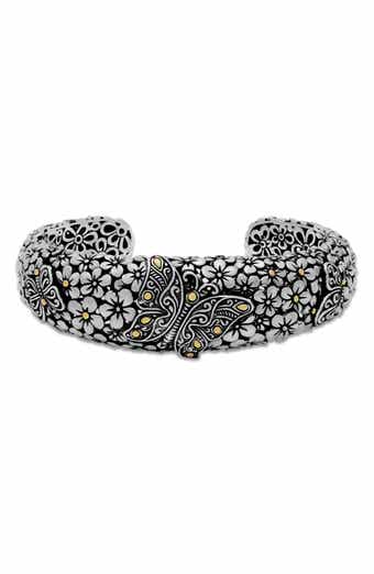 Butterfly Filigree Two-Tone Cuff Bracelet