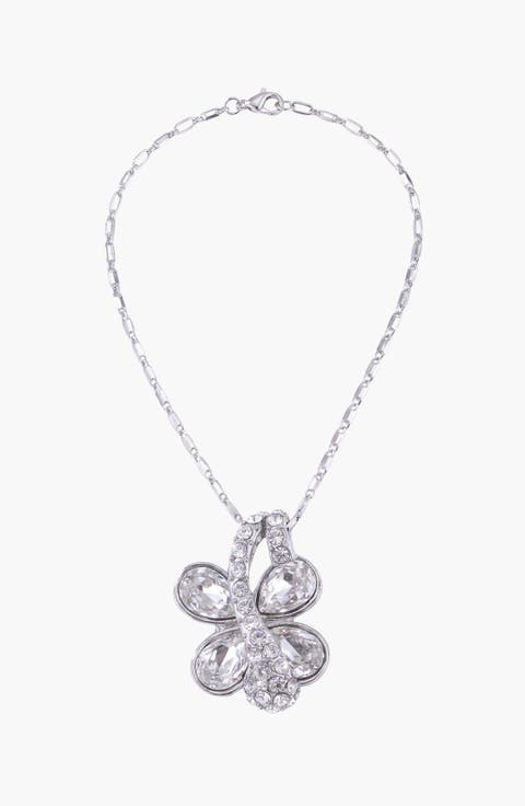 Butterfly Crystal Drop Pendant Necklace